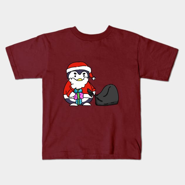 penguin with giftChristmas Kids T-Shirt by Prost City